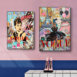 Audrey Hepburn Fashion Vogue Pop Art