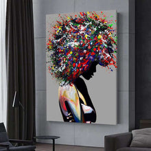 Charger l&#39;image dans la galerie, Abstract Colorful African Woman - Grey Edition
