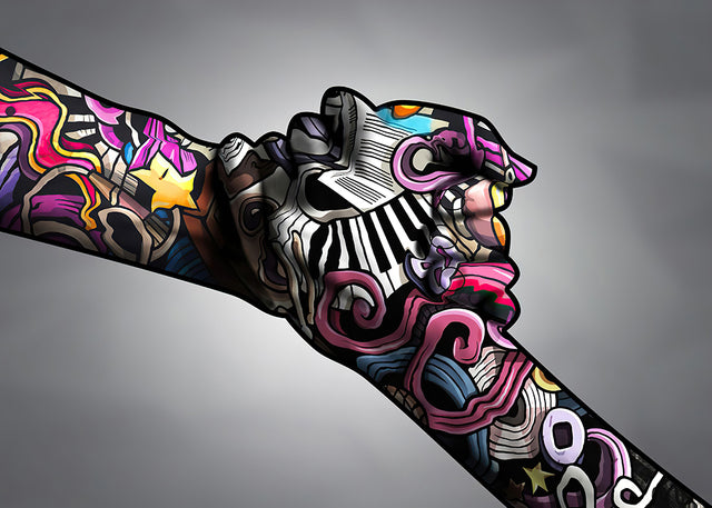 Forever Together Hands Graffiti Art