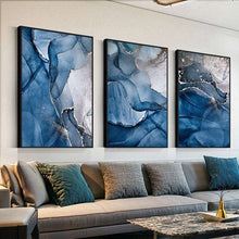 Load image into Gallery viewer, Blue Marble Abstract Art
