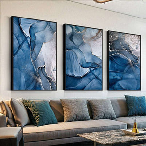 Blue Marble Abstract Art