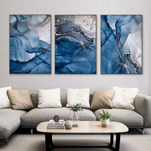Load image into Gallery viewer, Blue Marble Abstract Art
