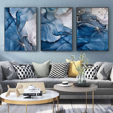 Load image into Gallery viewer, Blue Marble Abstract Art
