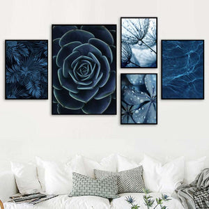*Blue Flowers Abstract Decor