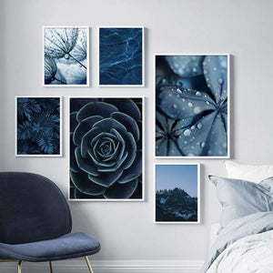 *Blue Flowers Abstract Decor