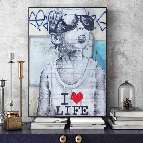 Banksy Boy Loving Life